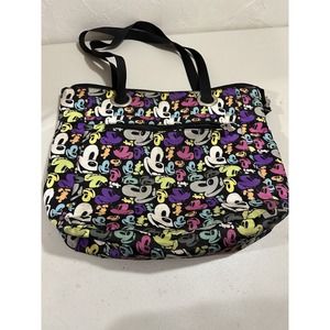 Disney Parks Official - Mickey Mouse Face Pop Art - Zippered Shoulder Tote Bag